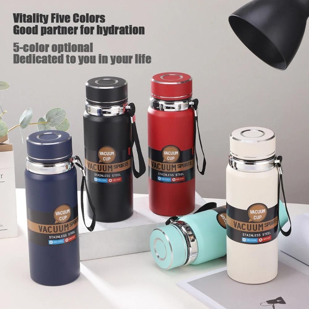 Stainless Steel Water Bottle with Digital Temperature Vacuum Insulated Water Bottle, Large Capacity, Outdoor Portable Sports Water Bottle With Rope Handle (Random Color) View Gallery - Pakistan