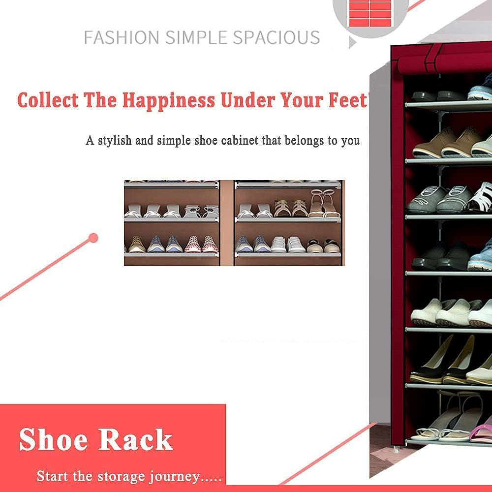 7 Layer Portable Dustproof Shoe Rack Non-woven Shoe Rack Storage Bag Closet Household Shoe Storage Rack Storage Cabinet ( Random Color) View Gallery - Pakistan