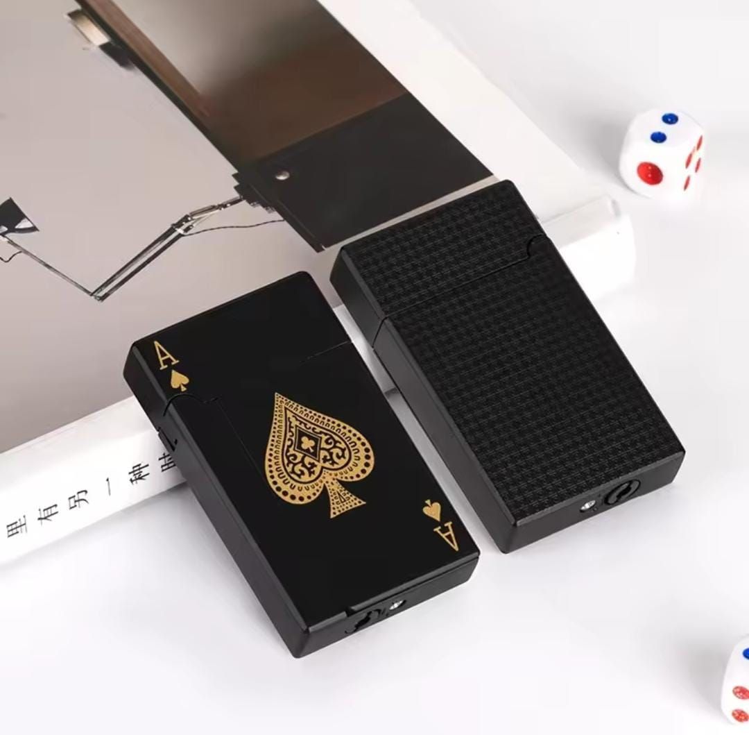 Jet Torch Playing Card Lighter, Green Flame Ace Card Lighter Windproof Refillable Lighter Playing Cards Cool Design (Metal Body) random color View Gallery - Pakistan
