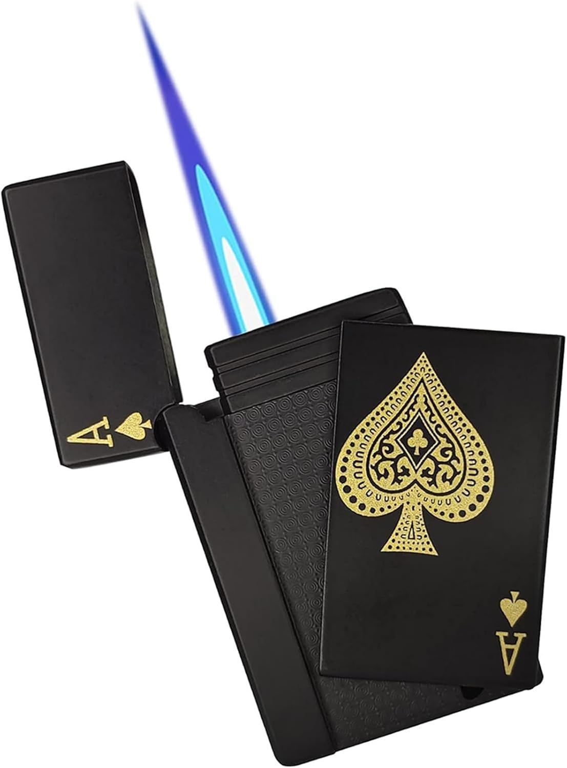 Jet Torch Playing Card Lighter, Green Flame Ace Card Lighter Windproof Refillable Lighter Playing Cards Cool Design (Metal Body) random color View Gallery - Pakistan