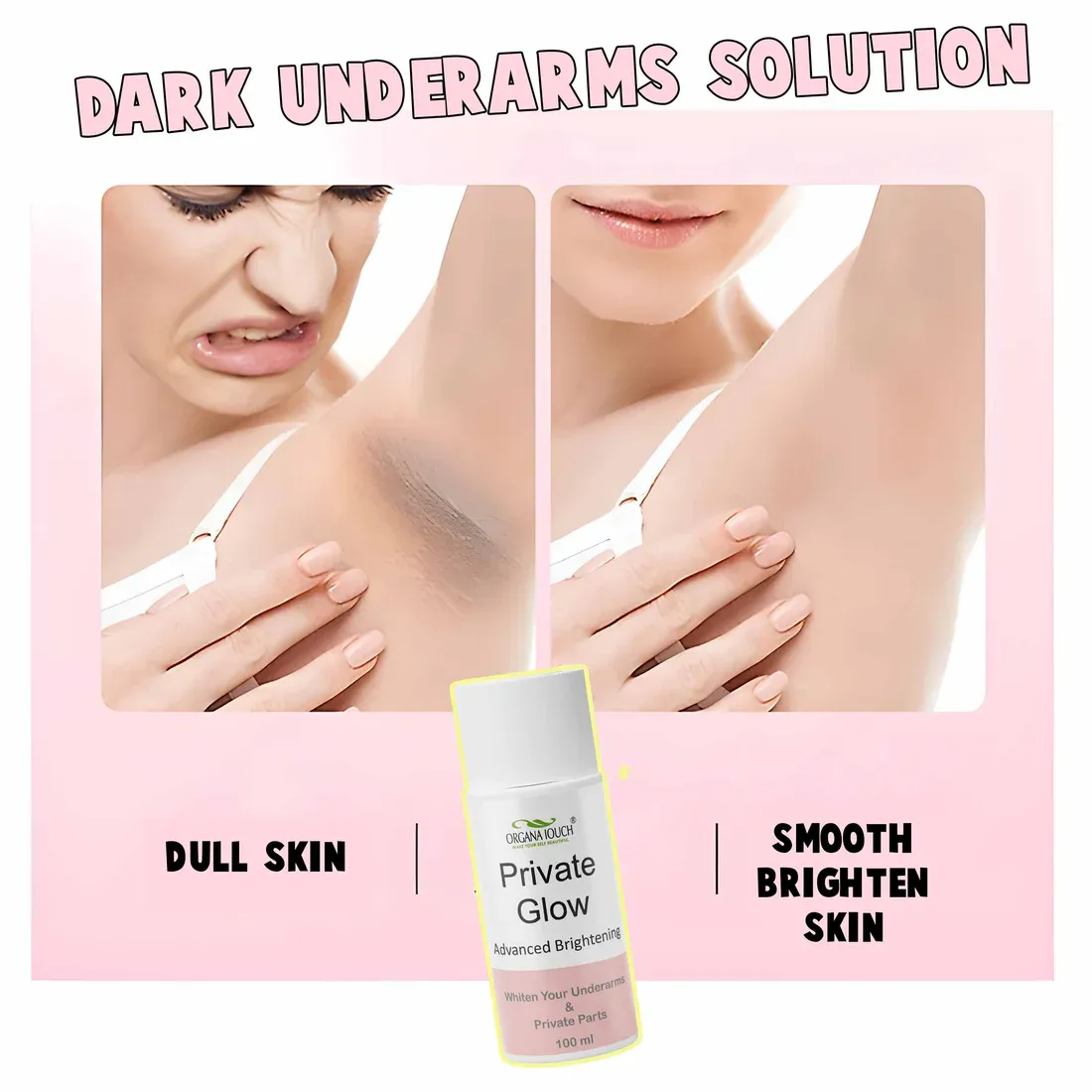 Organa Touch Fresh &amp; Natural Underarm Whitening Cream Private Glow Advanced Brightening (100ml) View Gallery - Pakistan