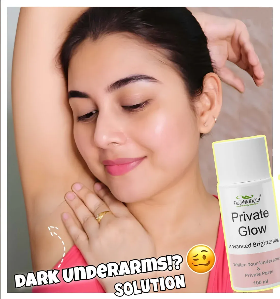 Organa Touch Fresh &amp; Natural Underarm Whitening Cream Private Glow Advanced Brightening (100ml) View Gallery - Pakistan