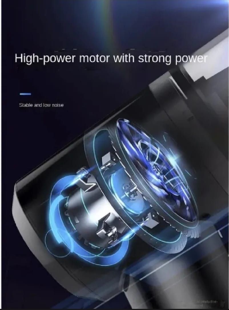 Powerful 3-in-1 Cordless Handheld Vacuum Cleaner with LED Light - Wet &amp; Dry, Strong Suction for Car, Sofa, Carpet &amp; Home Cleaning (With box) View Gallery - Pakistan