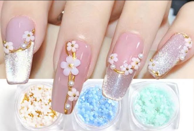 10 PCs Fake Nails False Nails Wearable Nails Stylish Pattern Artificial Nails | Fake Nails For Girls | Artificial Nails For Women with Sticking Dots ( Random Design ) View Gallery - Pakistan