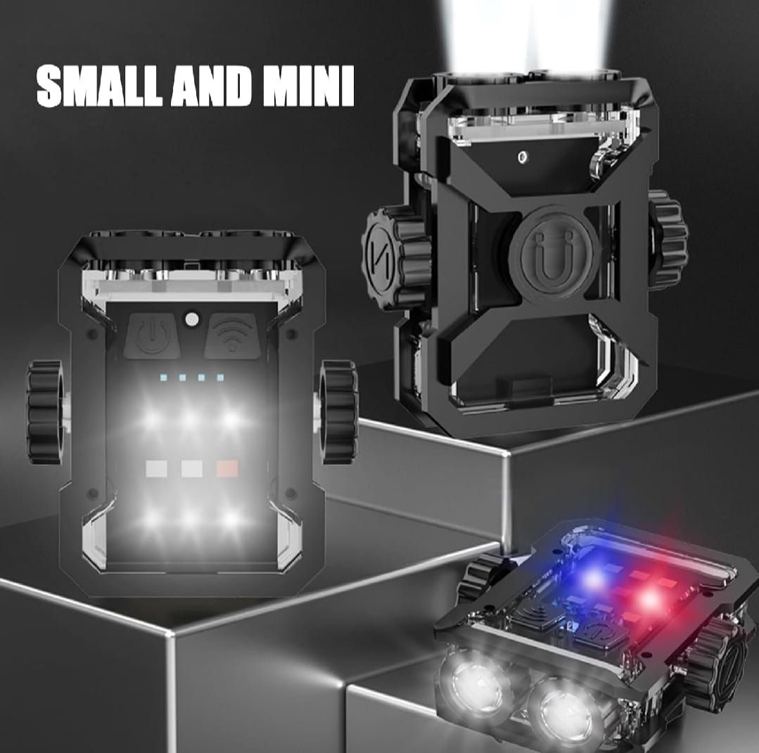 Magnetic Mini EDC Flashlight 1000 Lumens Keychain Flashlights 8 Modes Pocket Flash Light with White Red Blue Lights Small Flashlight for Camping, Running, Emergency, Hiking (Black) View Gallery - Pakistan