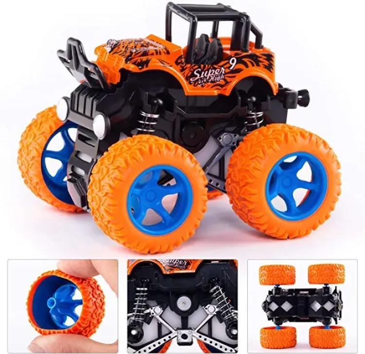 Monster Truck Toys Friction Push &amp;amp; Go High Speed Friction Vehicles for Kids