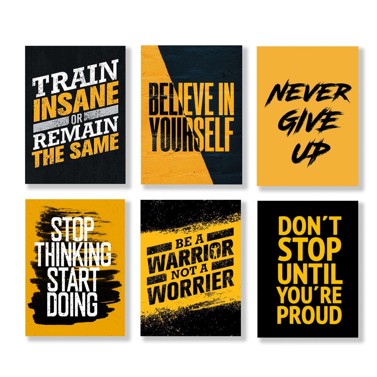 set of 6 Motivational wooden canvas frames for wall decore / sticky phototiles View Gallery - Pakistan