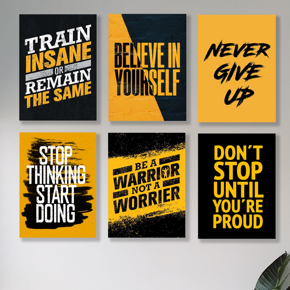 set of 6 Motivational wooden canvas frames for wall decore / sticky phototiles View Gallery - Pakistan