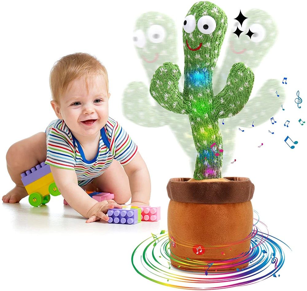 Portable Rechargeable Dancing Cactus Toy Funny Education Toys for Babies (With Box)
