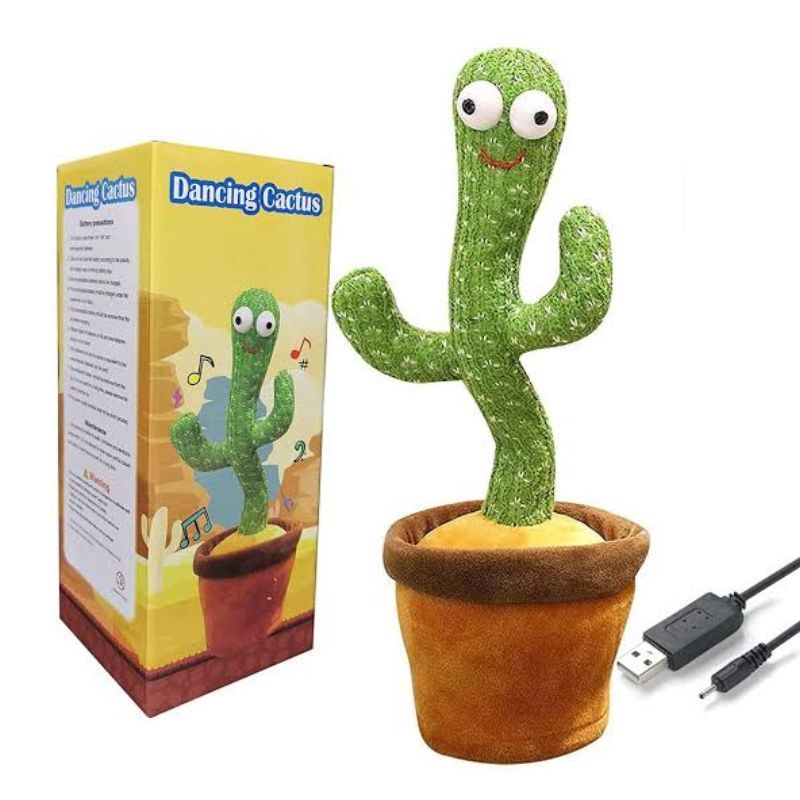 Portable Rechargeable Dancing Cactus Toy Funny Education Toys for Babies (With Box) View Gallery - Pakistan
