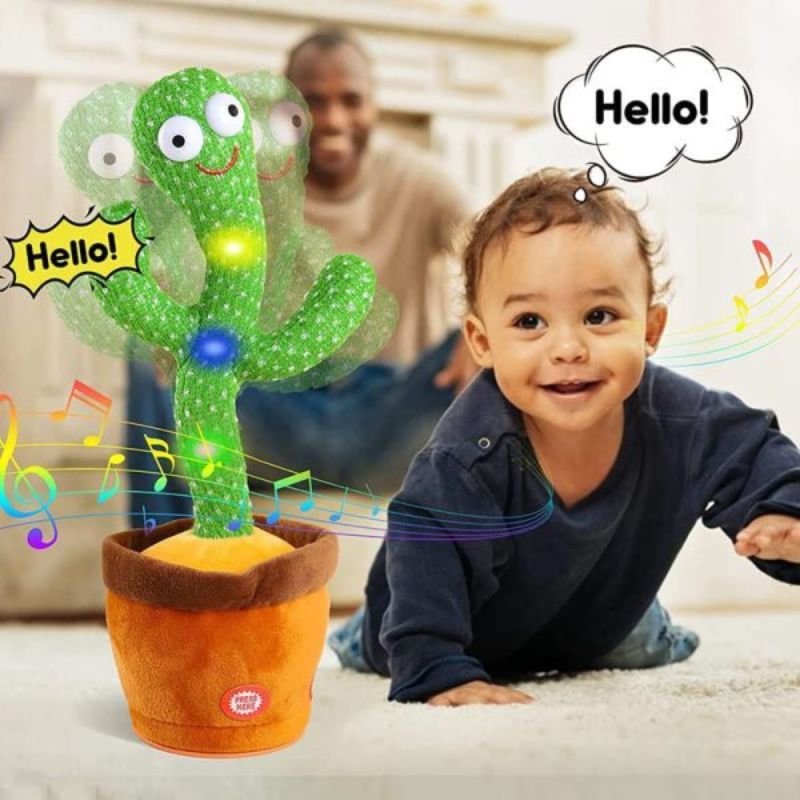 Portable Rechargeable Dancing Cactus Toy Funny Education Toys for Babies (With Box) View Gallery - Pakistan