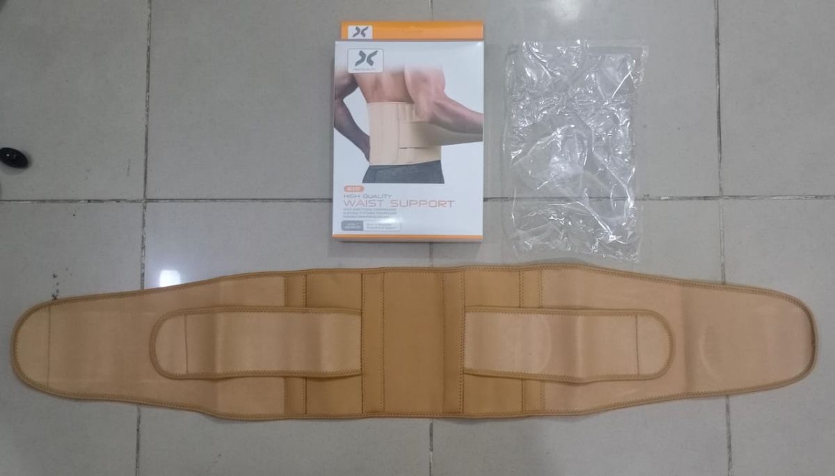 Waist Support Waist Trimmer Weight Loss Slimming Belt | Fitness Belt Back Waist Support Sweat Belt Waist Trainer | Double Support | Free Size Adjustable | Gym Equipment ( Random Color ) View Gallery - Pakistan