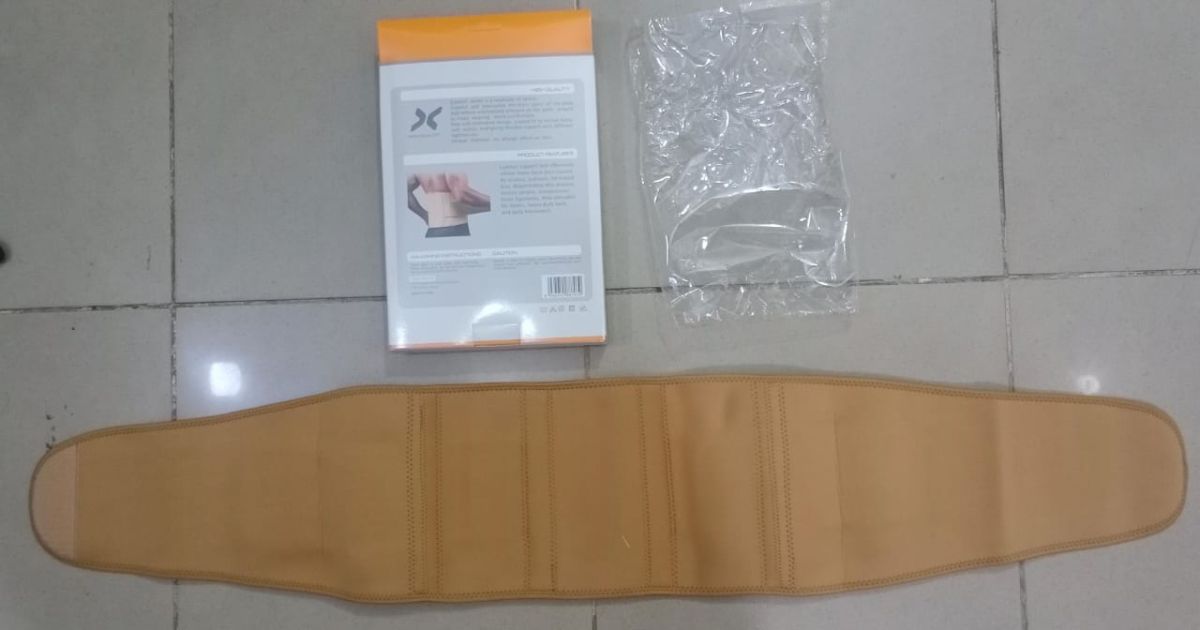 Waist Support Waist Trimmer Weight Loss Slimming Belt | Fitness Belt Back Waist Support Sweat Belt Waist Trainer | Double Support | Free Size Adjustable | Gym Equipment ( Random Color ) View Gallery - Pakistan