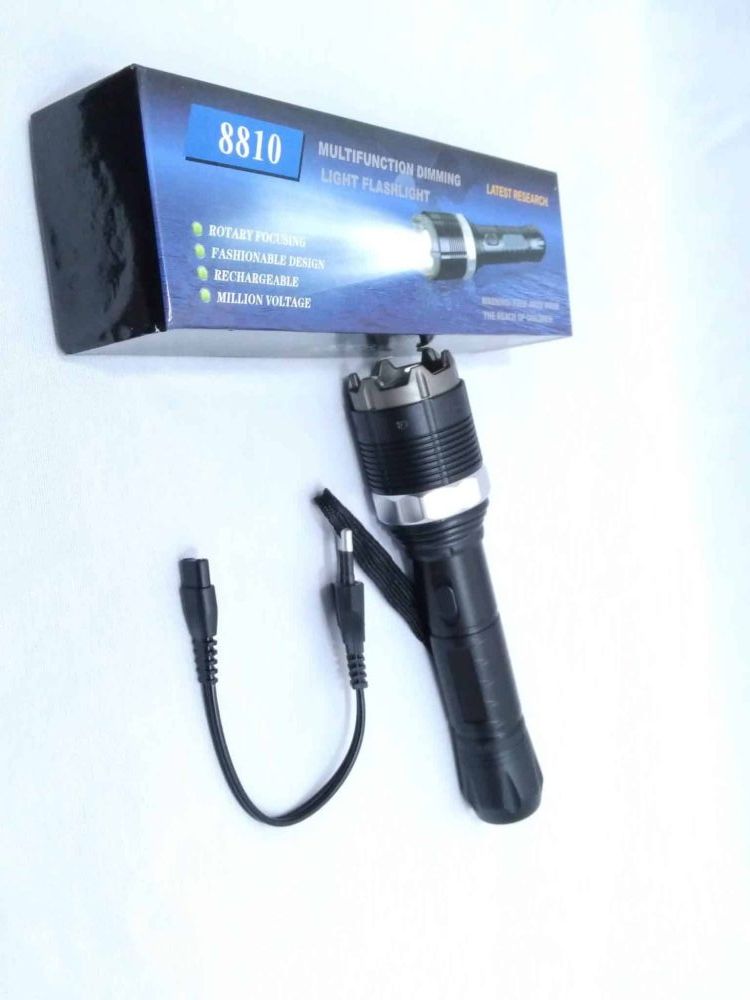 8810 Flashlight Multifunctional Dimming Light Flashlight Rechargeable Self Defense Flashlight View Gallery - Pakistan