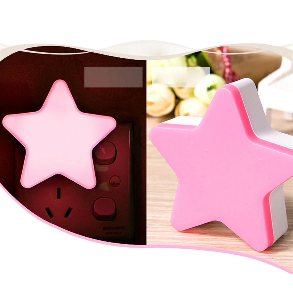 1 PC LED Night Light Sensor Control Night Lamp Energy Saving LED Sensor Lamp Star Shape Nightlight for Children Kids Bedroom Plug ( Random Color) View Gallery - Pakistan