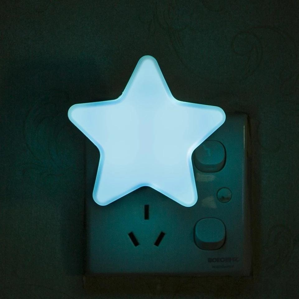 1 PC LED Night Light Sensor Control Night Lamp Energy Saving LED Sensor Lamp Star Shape Nightlight for Children Kids Bedroom Plug ( Random Color) View Gallery - Pakistan