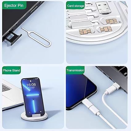 Multifunctional Data Cable Set 60W Fast Charging Cable for Android &amp; Iphone (Random color) View Gallery - Pakistan