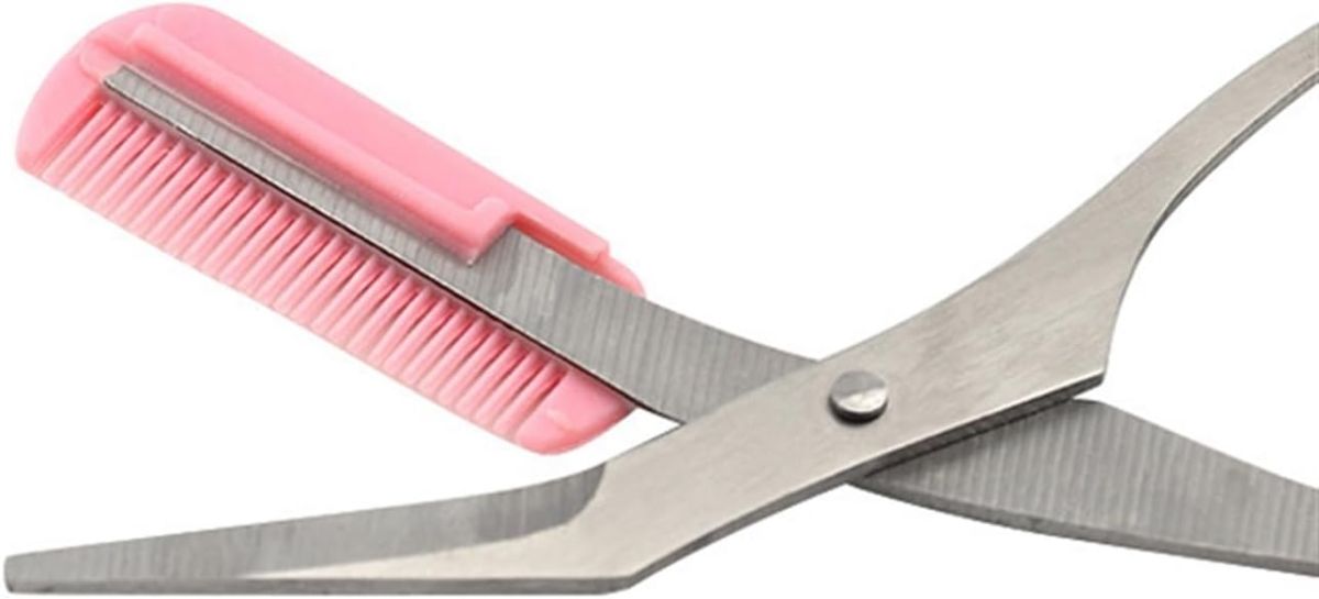 Scissors Eyebrow Trimmer Scissors Comb Stainless Steel Brow Hair Scissors Clips Shaping Grooming Trimmer Makeup Accessories(random color) View Gallery - Pakistan