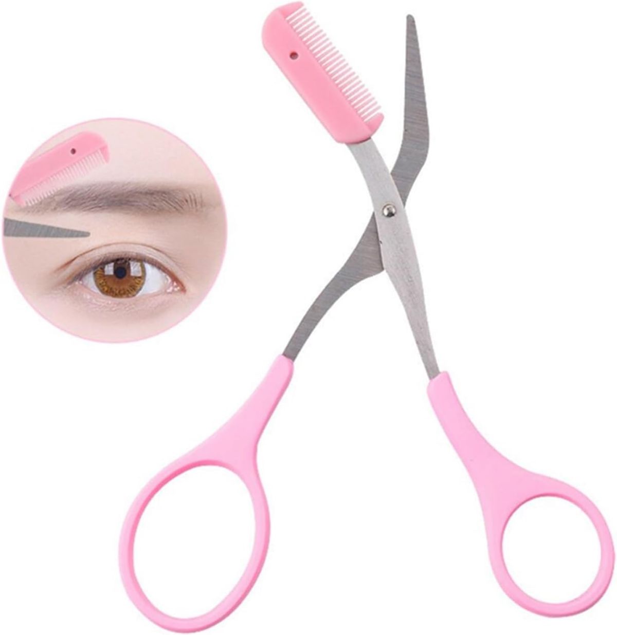 Scissors Eyebrow Trimmer Scissors Comb Stainless Steel Brow Hair Scissors Clips Shaping Grooming Trimmer Makeup Accessories(random color) View Gallery - Pakistan