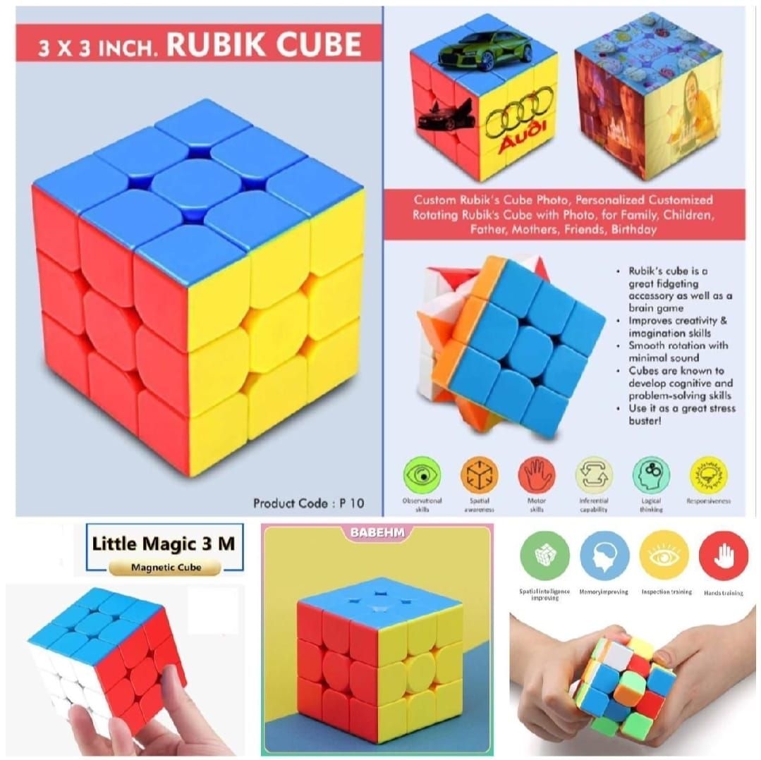Rubic cube 3x3 for kids Magic Speed Square Cube Puzzle Toys High Quality With Box (Random color) View Gallery - Pakistan