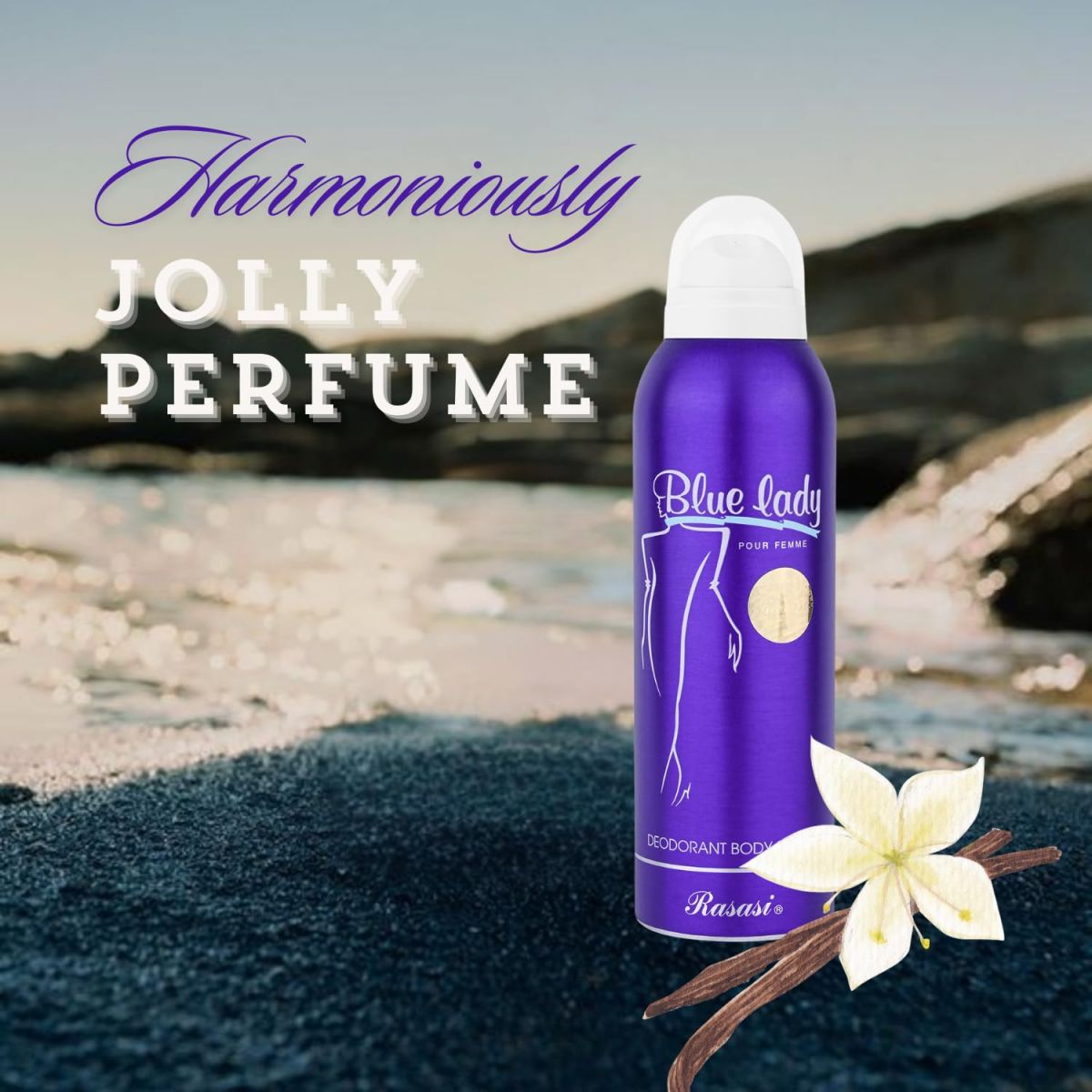 Rasasi Body Spray ( Blue Lady ) - 200ml Sensual and Bold Fragrance Premium Quality | Luxury Fragrance Body Spray For Women ( Original ) View Gallery - Pakistan