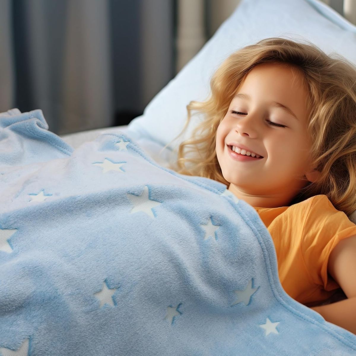 Glow in The Dark Stars Blanket Soft Cozy Blankets for Bed Couch Sofa Camping Travel, (random design ) View Gallery - Pakistan