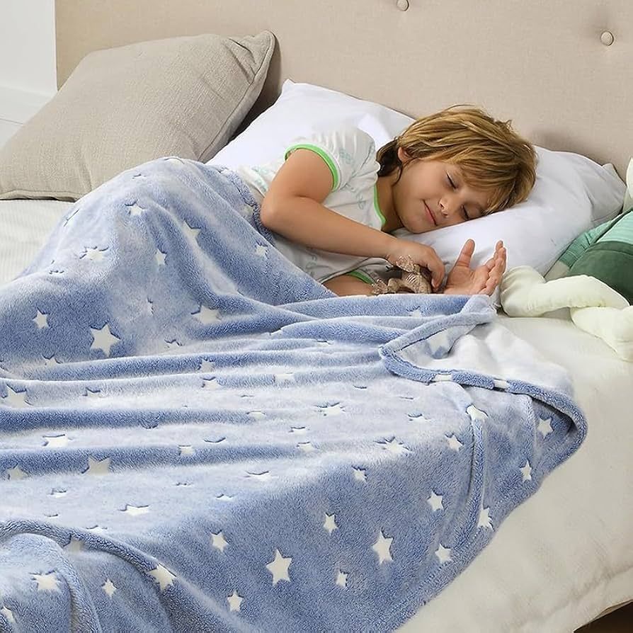 Glow in The Dark Stars Blanket Soft Cozy Blankets for Bed Couch Sofa Camping Travel, (random design ) View Gallery - Pakistan