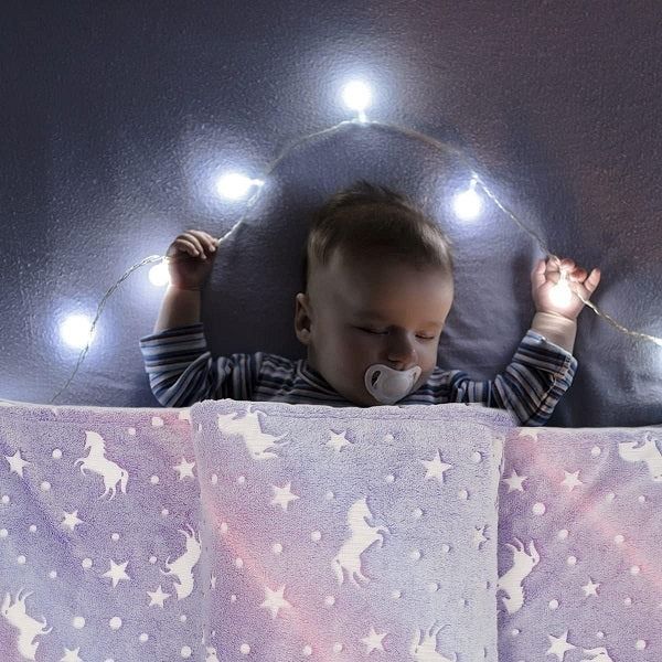 Glow in The Dark Stars Blanket Soft Cozy Blankets for Bed Couch Sofa Camping Travel, (random design ) View Gallery - Pakistan
