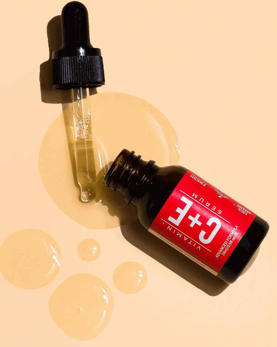 Nirvana Botanics Vitamin C + E Serum - 15ml | ANTI ACNE &amp; GLOWING SERUM VITAMIN C + E View Gallery - Pakistan