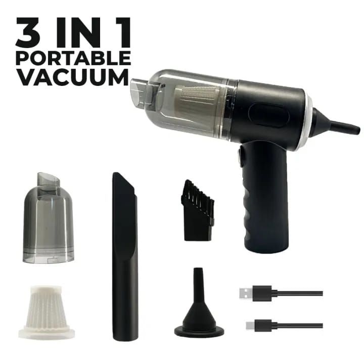 3 in 1 AS- 228 Mini USB Rechargeable Vacuum Cleaner, Vacuum For Car – Vacuum For Home – Duster View Gallery - Pakistan