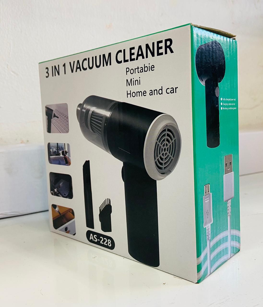 3 in 1 AS- 228 Mini USB Rechargeable Vacuum Cleaner, Vacuum For Car – Vacuum For Home – Duster View Gallery - Pakistan