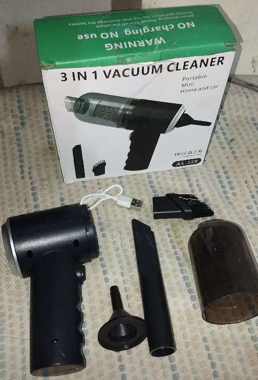 3 in 1 AS- 228 Mini USB Rechargeable Vacuum Cleaner, Vacuum For Car – Vacuum For Home – Duster View Gallery - Pakistan