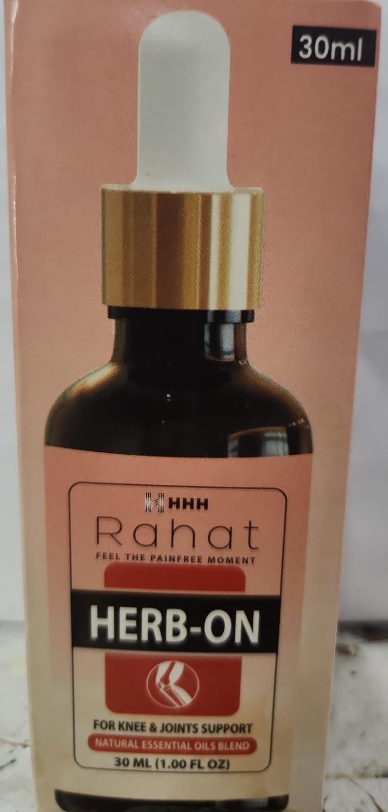 Rahat  Herb on Oil 30ml for pain in joints, back pain, arthritis pain, knee pain, tennis elbow, strains and sprains View Gallery - Pakistan