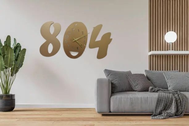 3d wall clock Wooden  Golden color  Wall Clock (804) View Gallery - Pakistan
