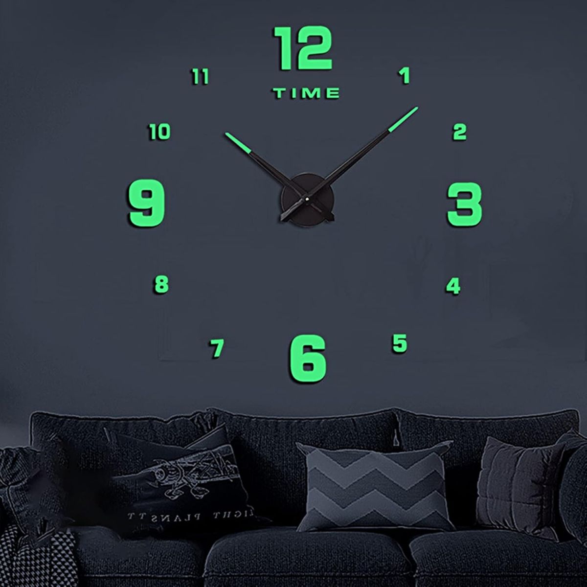 Wooden Numbers Wall Clocks Round Dial only Glow in The Dark Clock Wall for Living Decor Modern Decorative View Gallery - Pakistan