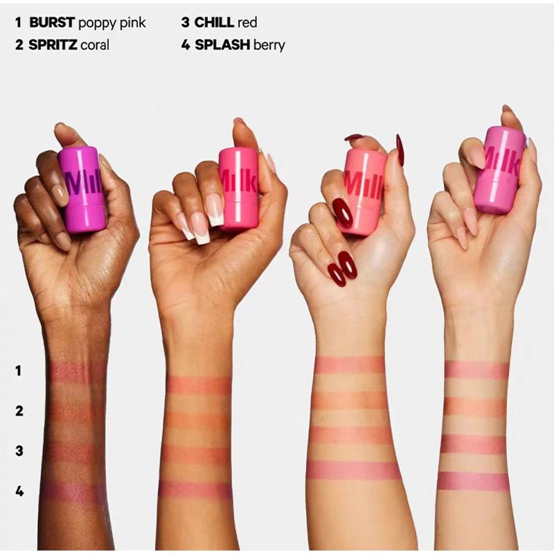 Pack 4 Milk Makeup Blush High Pigment Jelly Tint, Refreshing &amp; Hydrating Long-lasting Colour Jelly Tint (Random color) View Gallery - Pakistan