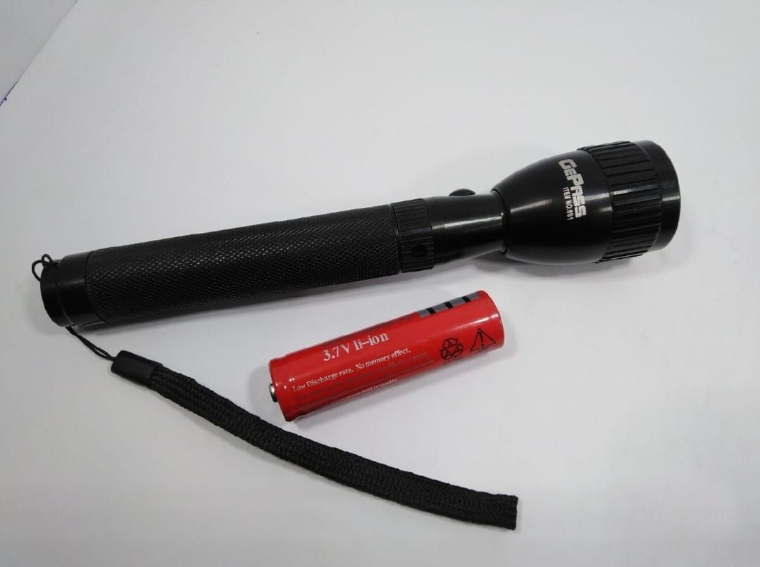 NEW EMERGENCY GePass Rechargeable LED Flashlight, 100,000 Hours of LED Life, Long Range Beam, CREE LED, Outdoor and Indoor Lights, Bright Light, Camping Torch | GeePas RL 601 View Gallery - Pakistan