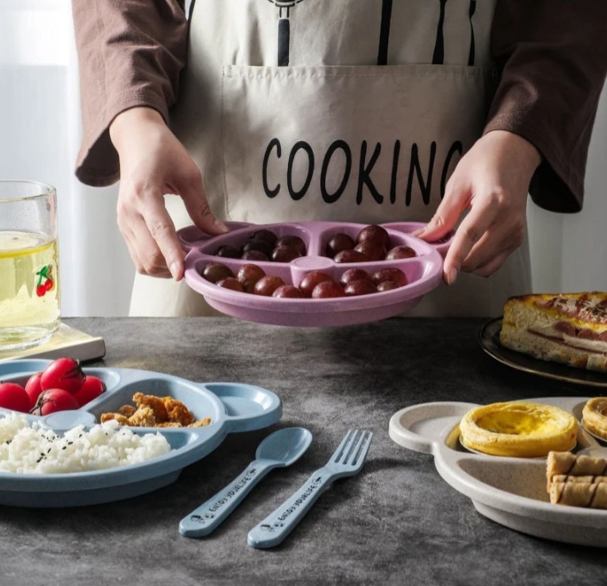 5 Piece Multi Color Panda Plates With 3 Spoons And 2 Forks Household Food Grade Plastic Plates Set(Random color)) View Gallery - Pakistan