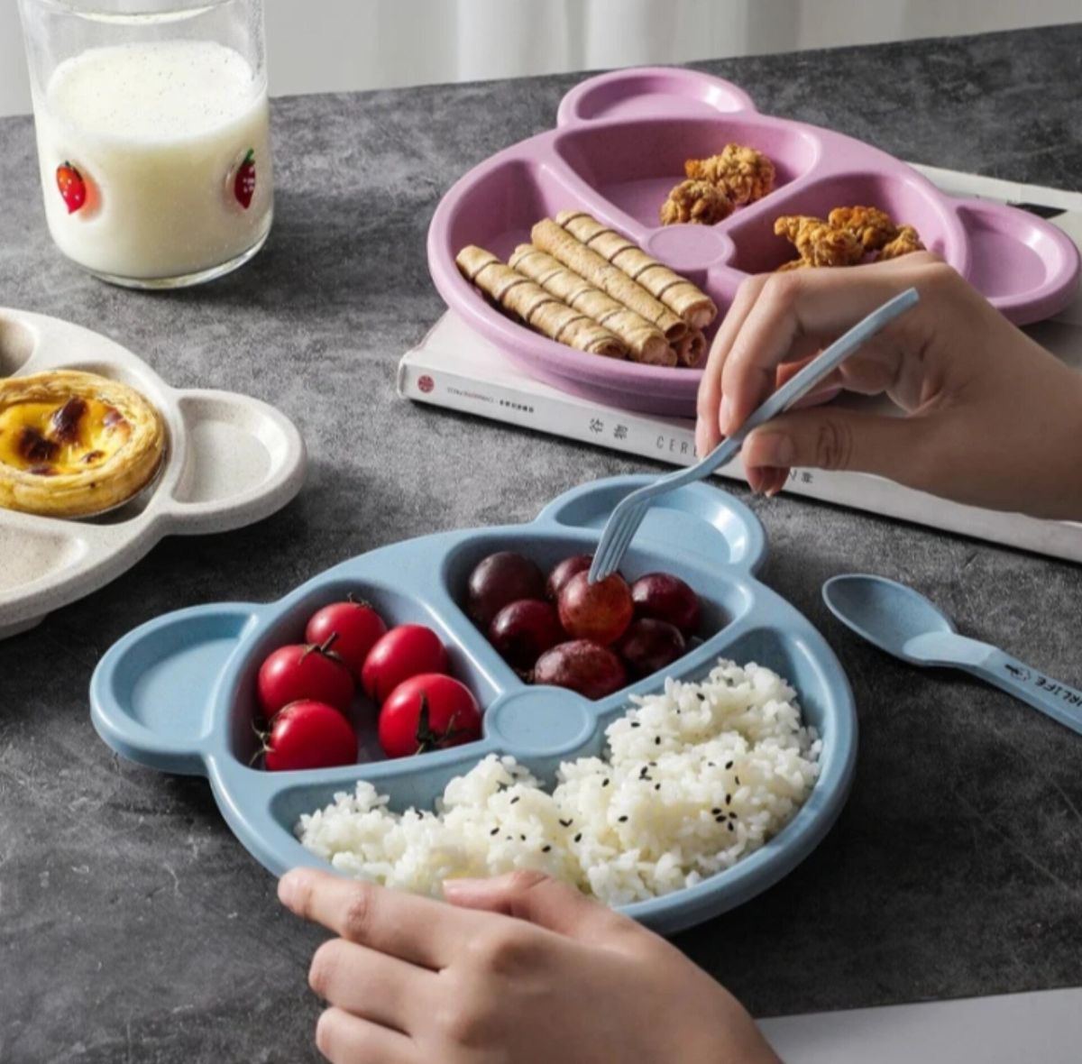 5 Piece Multi Color Panda Plates With 3 Spoons And 2 Forks Household Food Grade Plastic Plates Set(Random color)) View Gallery - Pakistan