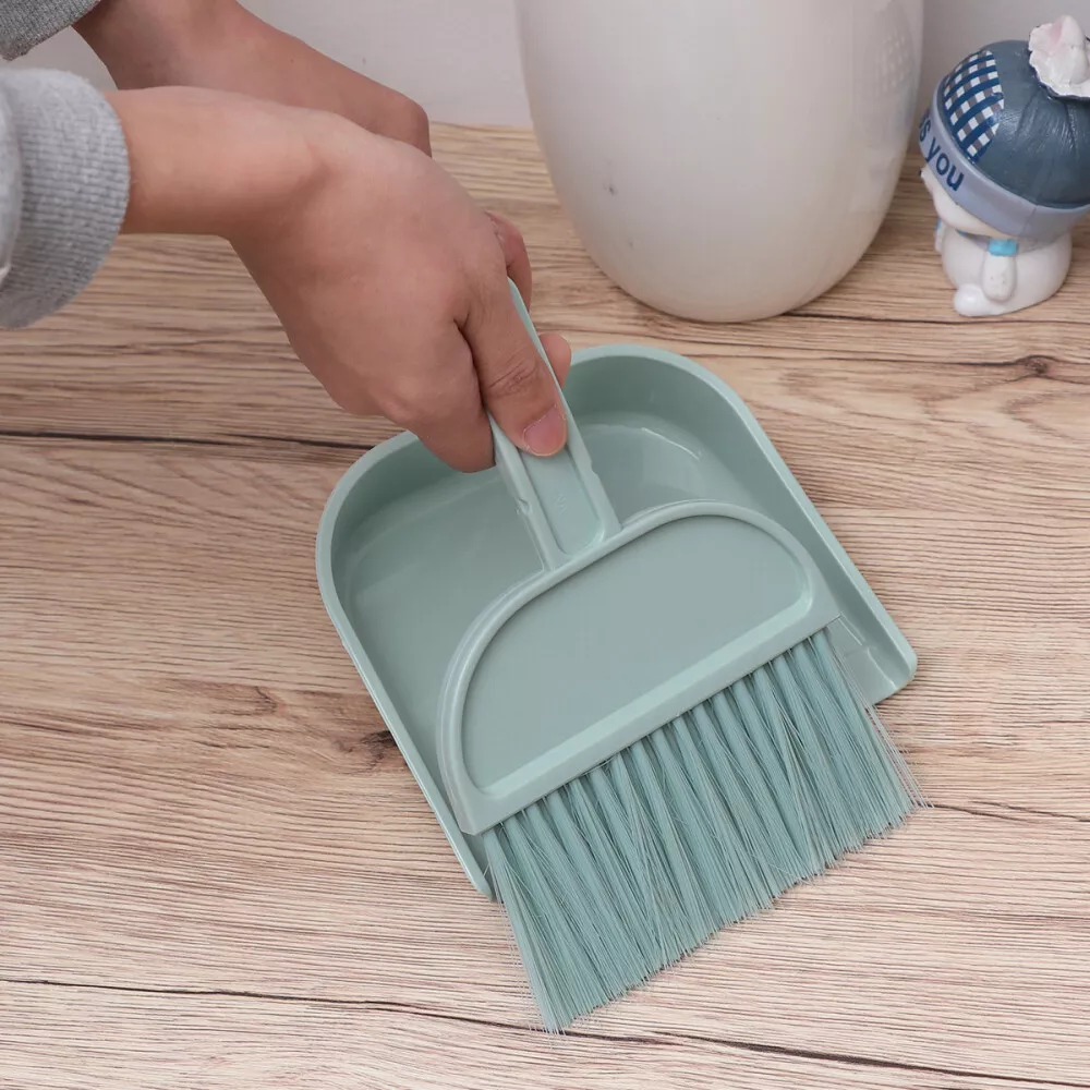 1 Pc Imported Mini Broom &amp; Dustpan Set - Perfect for Desktop Cleaning and Quick Cleanups (Random Color) View Gallery - Pakistan