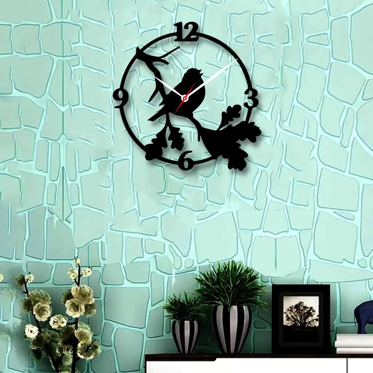 sparrow Decorative 3D Wooden Wall Clock for Living Room Bedroom Office Kitchen etc | MDF Wall Clock View Gallery - Pakistan