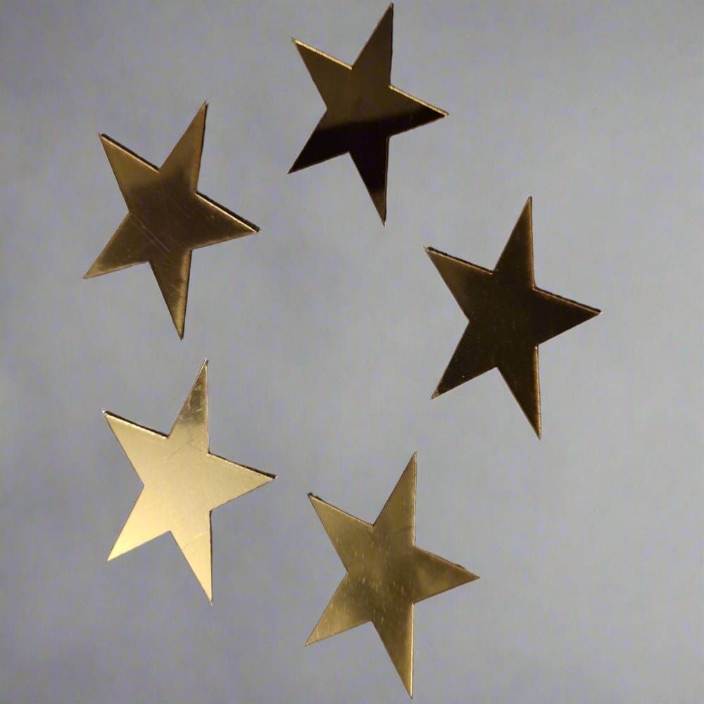 15 stars Mirror Matrial Acrylic  Wall Art Decor star Stickers Decals for Kids Girls Bedroom Bathroom Playroom golden View Gallery - Pakistan