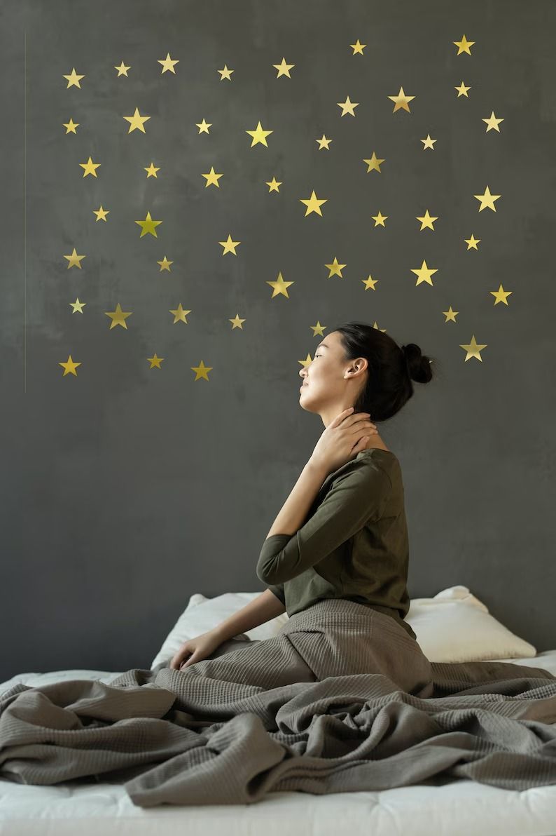 15 stars Mirror Matrial Acrylic  Wall Art Decor star Stickers Decals for Kids Girls Bedroom Bathroom Playroom golden View Gallery - Pakistan