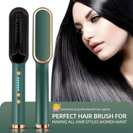 HQT-909B Electric Hair Straightening Brush – Professional Fast Heating Styler (Random Color) View Gallery - Pakistan