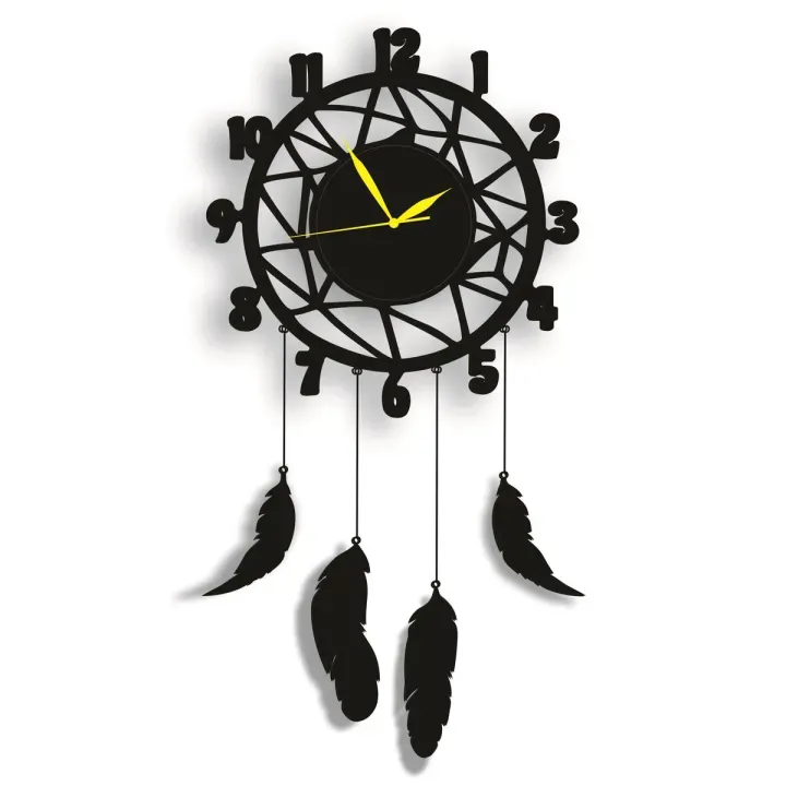 Wall Hanging Wall Clock, Wooden Feather Wall Hanging Home Decoration Dream Catcher View Gallery - Pakistan