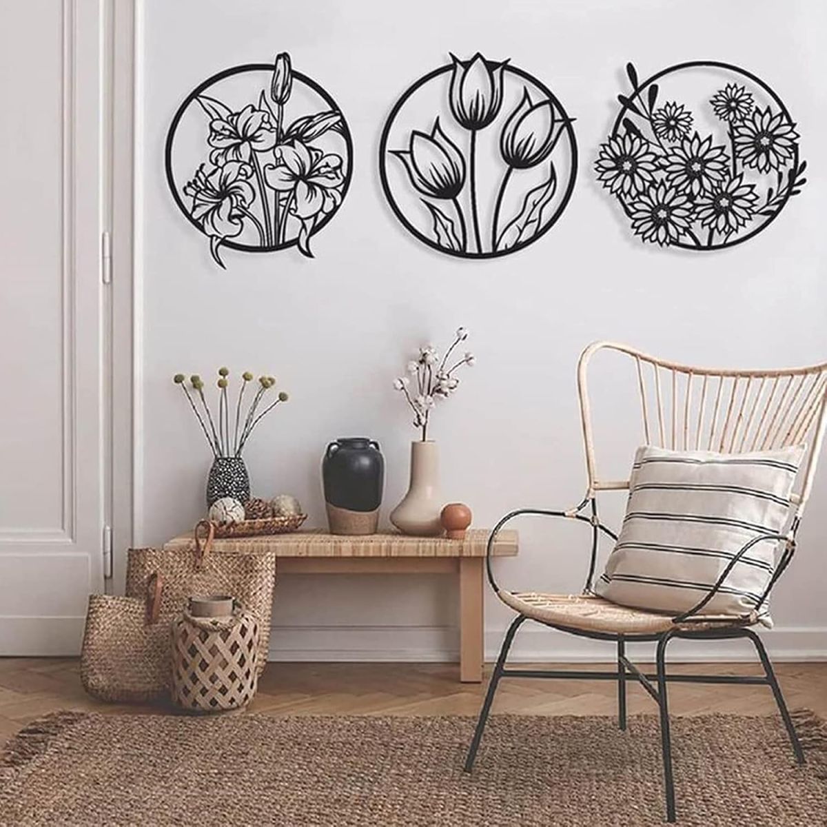 (3 pcs set )3D floral abstract Wooden Wall Art &amp; Home Decoration /  Item Home Décor Home Room &amp; Wall Decor Wall Art View Gallery - Pakistan