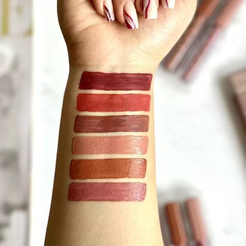 Pack of 6 Nude Look High Pigment Matte Lipgloss Long Lasting Soft &amp; Smooth Lipgloss (Random Color) View Gallery - Pakistan