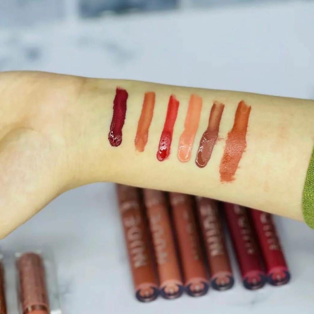Pack Of 6 Nude High Pigment Matte Lipgloss Soft &amp; Matte Texture Hydrating Lipgloss (Random Color) View Gallery - Pakistan