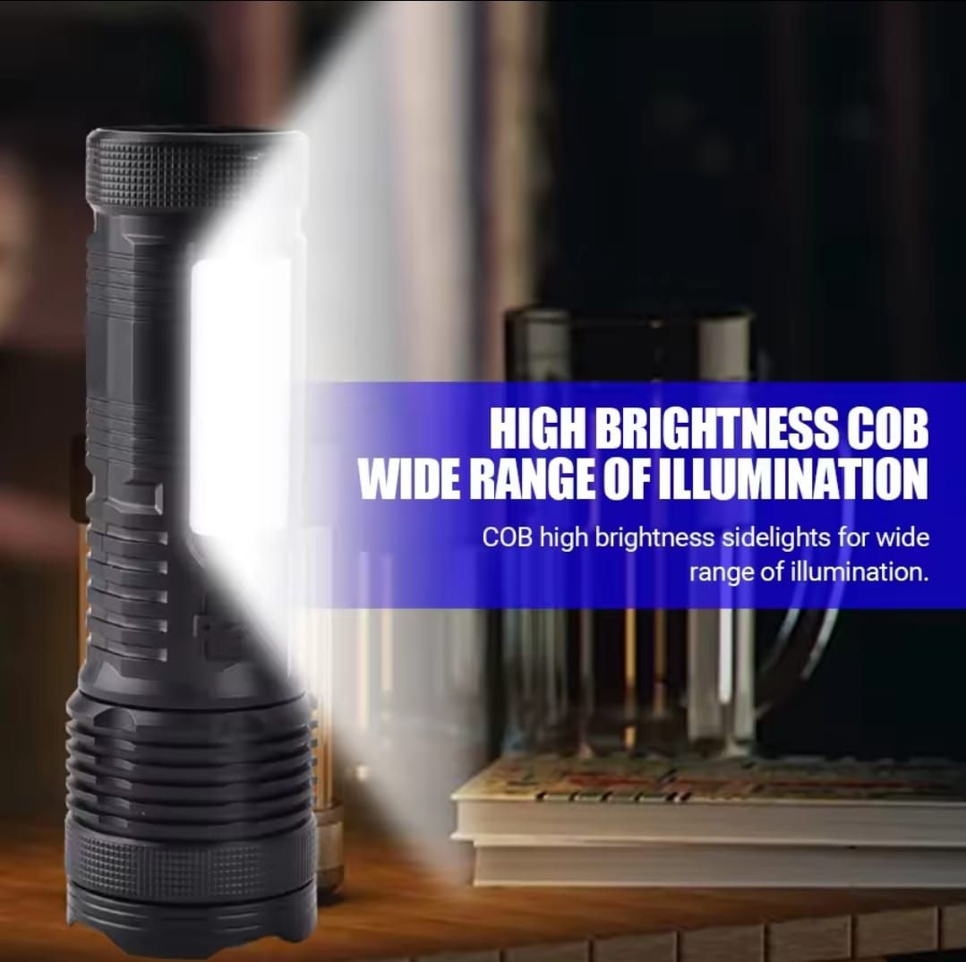 Most Powerful P50 FlashLight Flash light 5 Modes Usb Zoom Led Torch Built-in 18650 Battery Camping, Fishing View Gallery - Pakistan