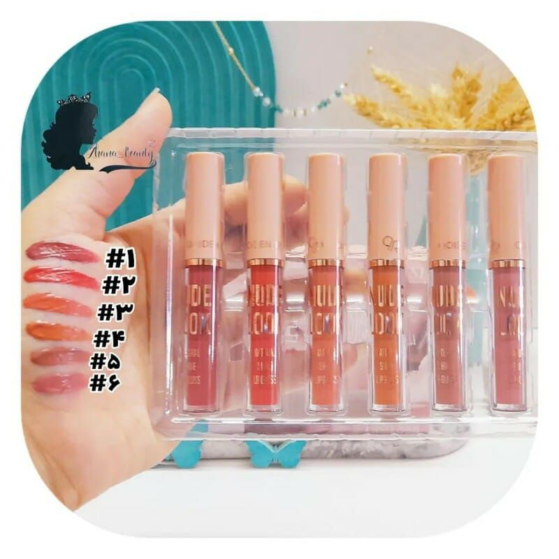 6 Pcs Nude Look High Pigment Matte Lipgloss Soft &amp; Smooth Texture Hydrating Lipsticks (Random Color) View Gallery - Pakistan